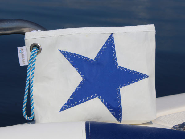 Neceser Estrella azul de vela de barco reciclada Chios Aqualata