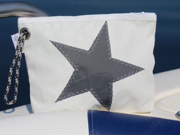 Neceser de playa de Estrella gris de vela de barco reciclada Chios Aqualata